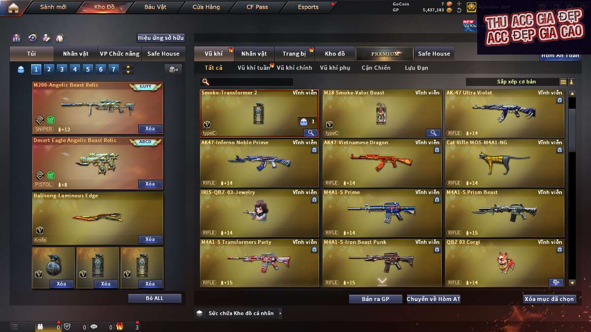 shop acc cf uy tin gia re